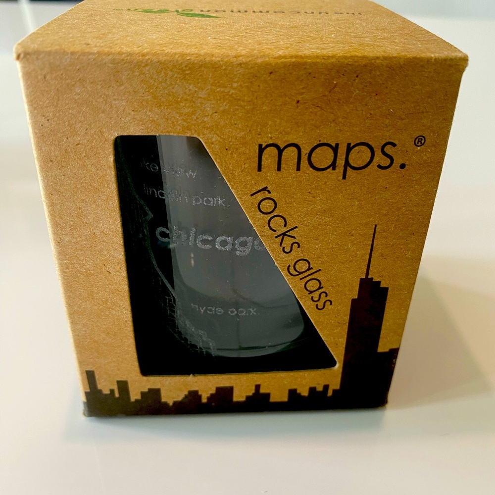 Chicago City Map Rocks Glass ~ Uncommon Green